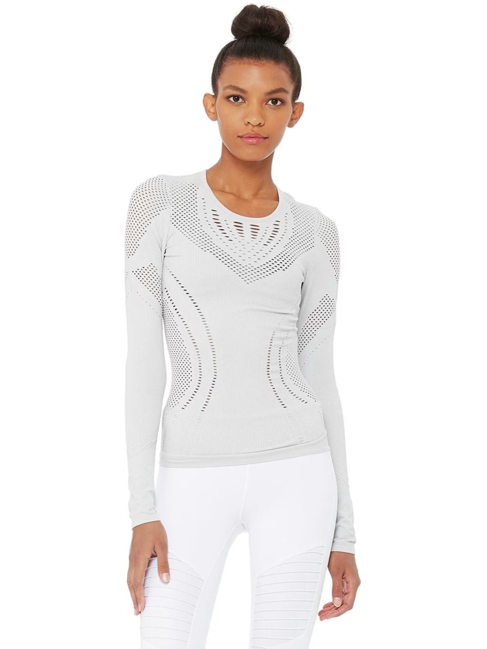 Alo Yoga Lark Mesh Inset LS Top Athleisure Sporty Studio Streetwear Fits S